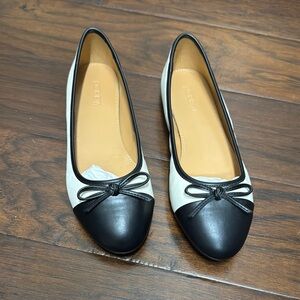 JCrew Factory 6.5 NEW Black and White Women's Flats